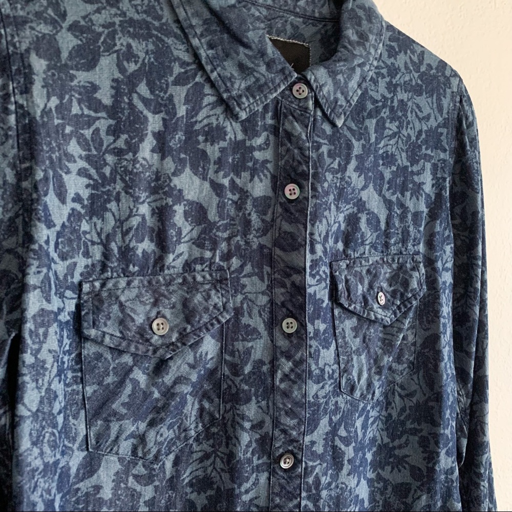 Rails Liam Chambray Floral Button Down Shirt Top … - image 3